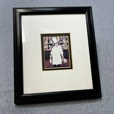 Vintage Framed Small Chef Print Butcher Chef Louis By Guy Buffet Culinary - Image 1 of 4