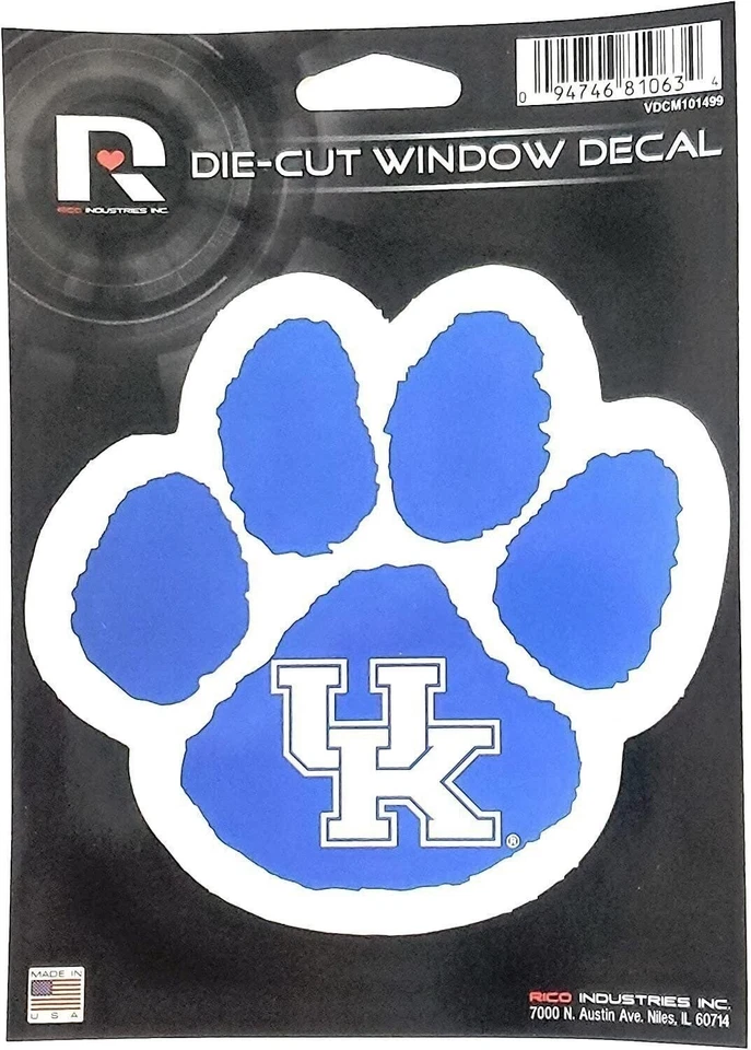 Adesivo de vinil plano corte molde pata azul 5 polegadas University of Kentucky Wildcats... - Imagem 1 de 1