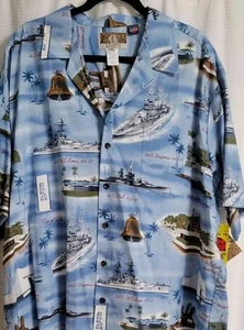 Kalaheo Hawaiihemd • USS Battleships Muster Herren 2XL Made In USA (N3) - Bild 1 von 8