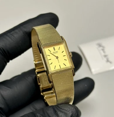 Seiko 2020-5310 Tank Gold-Tone Stainless Steel Ladies’ 17mm Bracelet Watch - Image 1 of 4