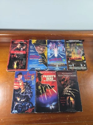 A Nightmare On Elm Street 1-7 VHS Horror Cult Lot Freddy Krueger Tested Working - Image 1 of 4