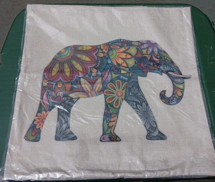 Colorful Elephant Sofa Pillow Case Decorative Zippered New Couch  - Image 1 of 4
