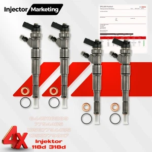 4x 0445110209 Inyector Inyector 7794435 BMW 118d 318d 325d 525d 0986435144 - Imagen 1 de 14