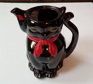 Vintage 1950s Shafford Tall Black Cat Redware Teapot Coffee Pot Japan NO LID - Picture 1 of 9