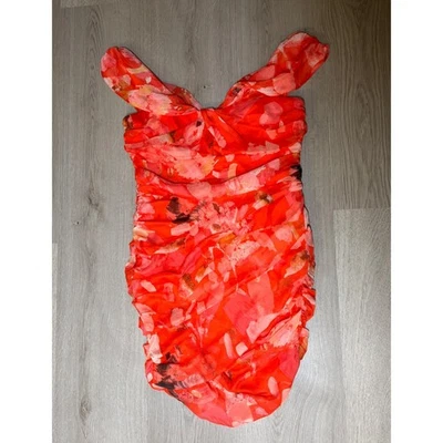 Mini Vestido AQUA Sin Tirantes Para Mujer Talla XL Rojo Floral Acanalado Bloomingdale's Foto 1 de 4