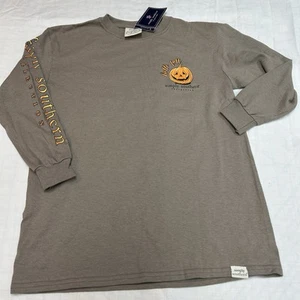 Simply Southern NWT Y-SML Long Sleeve T-Shirt Pumpkin Spice Checklist Army Green - Picture 1 of 11