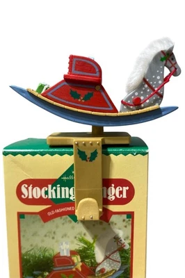 Vintage Hallmark Stocking Hanger Old-Fashioned Rocking Horse Mantel Holder 1984 - Image 1 of 4