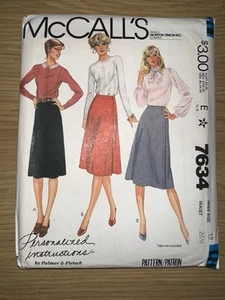 McCall’s 7634 Sewing Pattern Misses’ Skirts Front Wrap Size 12, Vintage Uncut FF - Picture 1 of 3