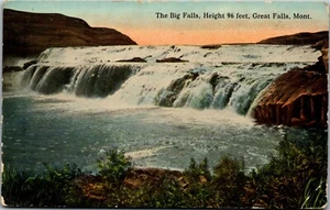 Vintage Postkarte Montana MT Big Great Falls Cascade County Wasserfall veröffentlicht 1907 - Bild 1 von 4
