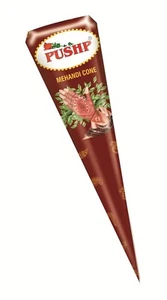Pushp Henna Mehandi Cone Brown Wrapper (Pack Of 6) Organic Mehndi Cones / FS - Picture 1 of 4