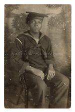 1920s African American Black Sailor in Uniform Photo RPPC