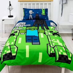 Minecraft Creeps Single Duvet Cover Reversible Bedding Set - Picture 1 of 5