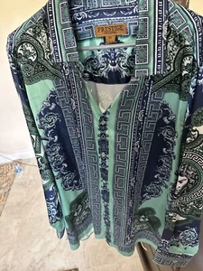 Royal Prestige Rare Blue Men's shirt Designer Print Shirt Size 2x - Picture 1 of 2