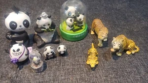  Lot  Pandas Pandatude solar dancing glass ornament Critter babies Tiger family  - Picture 1 of 6
