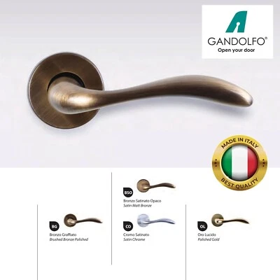 Coppia maniglie maniglia per porte interne modello COMO in ottone stile elegante - Immagine 1 di 2