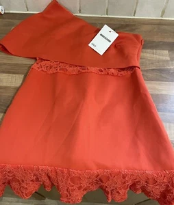 ASOS Orange Scuba Midi Short Dress - Size UK 10 Petite Neu!!!! - Bild 1 von 4