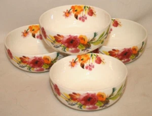 Mikasa Karina Spring Floral 4 1/2" Small Fruit Bowls Set of Four New - Picture 1 of 3