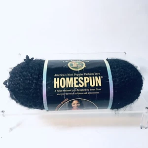Lion Brand Homespun Yarn Black 373 Lot 99373700 Dyelot 14771 6oz 185yds - Picture 1 of 7