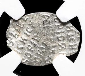 RUSSIA. Boris Godunov, 1598-1605, Silver Kopek, NGC MS61, Double struck - Picture 1 of 4