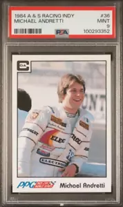 1983 A&S Indy Racing #36 Michael Andretti Rookie Card RC PSA 9 Mint POP 1 - Picture 1 of 2