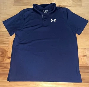 UNDER ARMOUR BOYS NAVY BLUE POLO SHIRT SIZE XL EXCELLENT COND LD4 - Picture 1 of 3