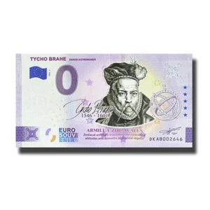 Billete de 0 euros recuerdo Tycho Brahe color Dinamarca DKAB 2022-1 - Imagen 1 de 3