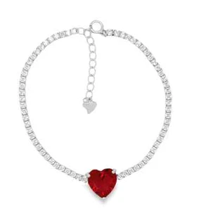 6Ct Heart Lab-Created Diamond Womens Fancy Beauty Bracelet 14K White Gold Plated - Picture 1 of 4