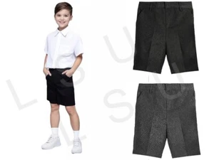 PANTALONES CORTOS ESCOLARES PARA NIÑOS CON CREMALLERA + CLIP UNIFORME GRIS 2/3-15/16 - Imagen 1 de 7