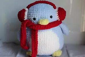 Peluche Amigurumi pingüino azul relleno de ganchillo envío gratuito - Imagen 1 de 1