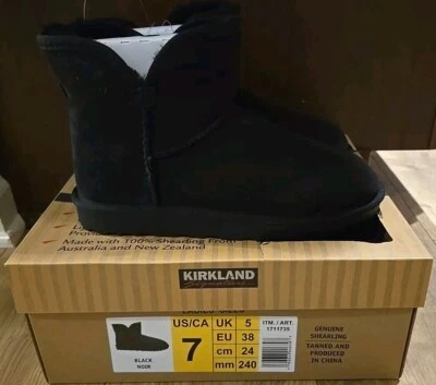 ⭐NUEVO⭐ Botas Kirkland Signature Damas Piel de oveja Borde festoneado - NEGRAS Talla 7 Foto 1 de 4