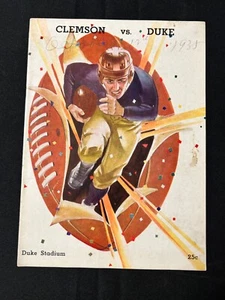 Programa de fútbol americano universitario Duke Clemson 1935 - Imagen 1 de 6