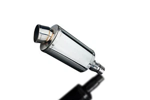 Delkevic Slip On Royal Enfield Himalayan SS70 9" Stainless Oval Muffler Exhaust - Bild 1 von 3