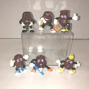 Lote De Seis 6 Figuras De Colección California Raisins Justin Grape 1987 1988 - Imagen 1 de 7