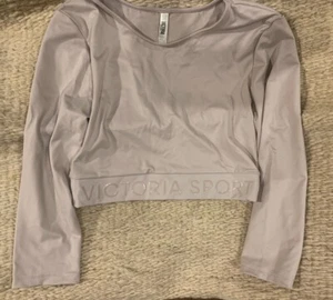 Victoria's Secret Sport Women's Crop Top Cropped Long Sleeve Active Wear Size M - Picture 1 of 9