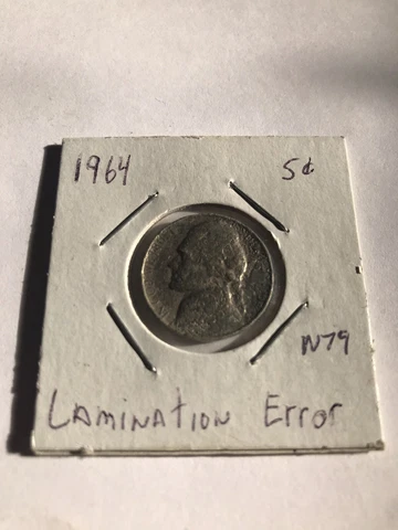 1964-P Jefferson Nickel with Lamination/mixed Metal Error Cover