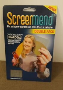 Window Screen Repair Kit 5"X7" Charcoal Adhesive-Coated Solution  2 Pack