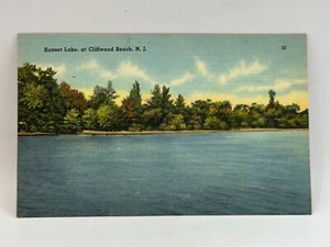 Cartolina Cliffwood Beach NJ Raritan Bay New Jersey Sunset Lake Pubblicità - Foto 1 di 2