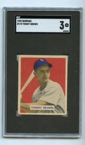 1949 Bowman Tommy Brown Brooklyn Dodgers #178 ⭐️💥🎯 SGC Graded 3 - Bild 1 von 2