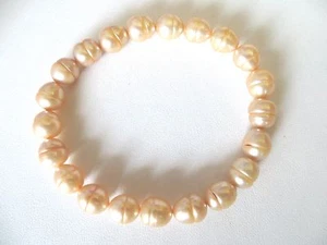 Honora Cultured Pale Peach Pear Stretch Bracelet - Picture 1 of 1