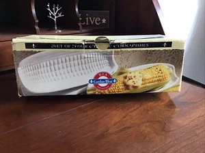 Vintage BIA Cordon Bleu White Corn Cob Dish Porcelain Set of 4 EUC - Picture 1 of 4