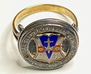 Rare 1800s Knights of Columbus 10Kt Gold Signet Ring Antique Catholic Fraternal - Picture 1 of 5