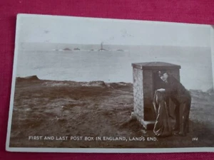 Postcard Of First And Last Post Box In England, Land's End - Picture 1 of 2