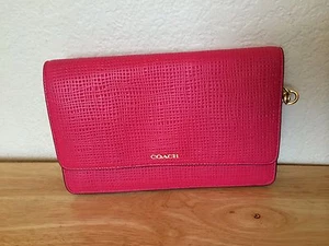 Neu mit Etikett Coach Schultertasche Madison geprägt Crosstown rosa rubinfarben Leder # 51556  - Bild 1 von 6