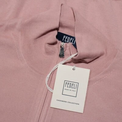 Fedeli NWD 1/4 Zip Pullover Sweater Size 48 US Small Pink Cashmere & Silk Blend - Image 1 of 4