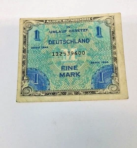 1944 EINE MARK ALLIERTE MILITARBEHORDE IN UMLAUF GESETZT IN DEUTSCHLAND MILITARY - Picture 1 of 3