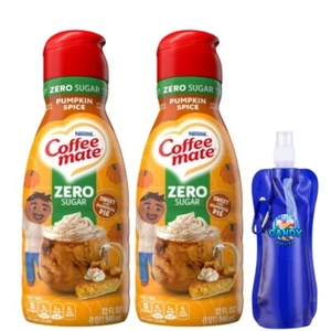 CoffeeMate Zuckerfrei Pumpkin Spice Kaffee Milchkännchen 32 Unzen 2 Stück mit Flasche - Bild 1 von 1
