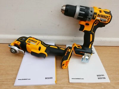 DeWalt DCS355 18v XR Multi Tool + DCD796 18V Hammer Drill Bare Units  - Image 1 of 4