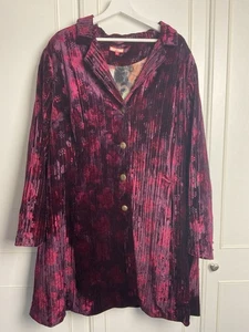 Joe Browns Womens Velour Jacket Size UK 30 26 28 Burgundy Party Arty Evening - Picture 1 of 11