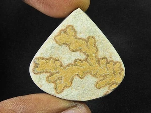 49Cts. Natural Psilomelane Dendritic Pear Vintage Rare Gemstone 33X33X06mm R097 - Picture 1 of 9