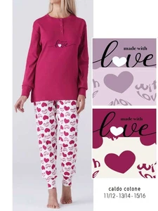 Pigiama da ragazza in caldo jersey di cotone Karelpiu' KF7046 - Imagen 1 de 1